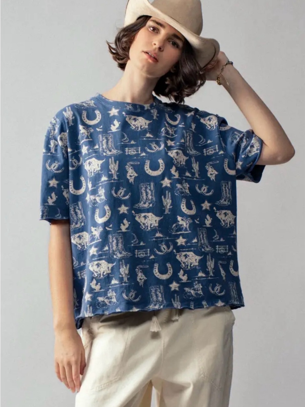 Free People We The Free Painted Conversational Western Tee